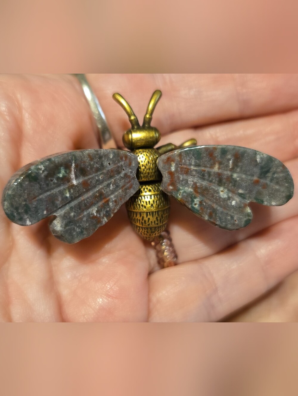 African Bloodstone & Brass Bee
